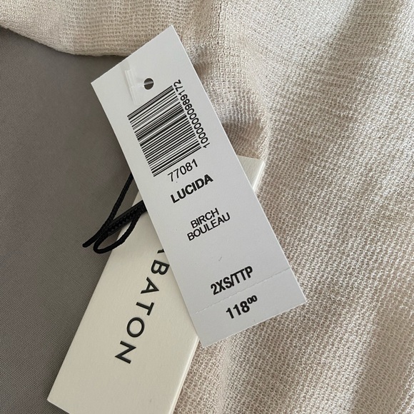 New Aritzia Babaton Beige White Lucida Summer Mesh Cardigan xxs 2xs 0 00 - Picture 7 of 7